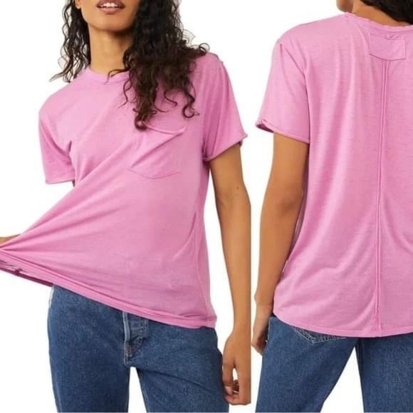 Free People Vella Tee /Pink Plum - Picture 1 of 9